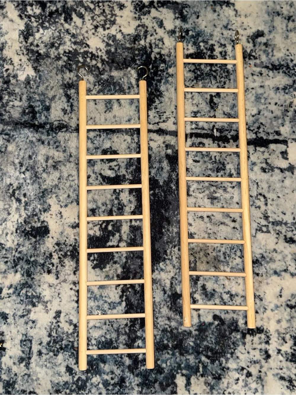 Set of 2 Wooden Bird Cage Ladders Hanging Climbing Ladders for Parrots
